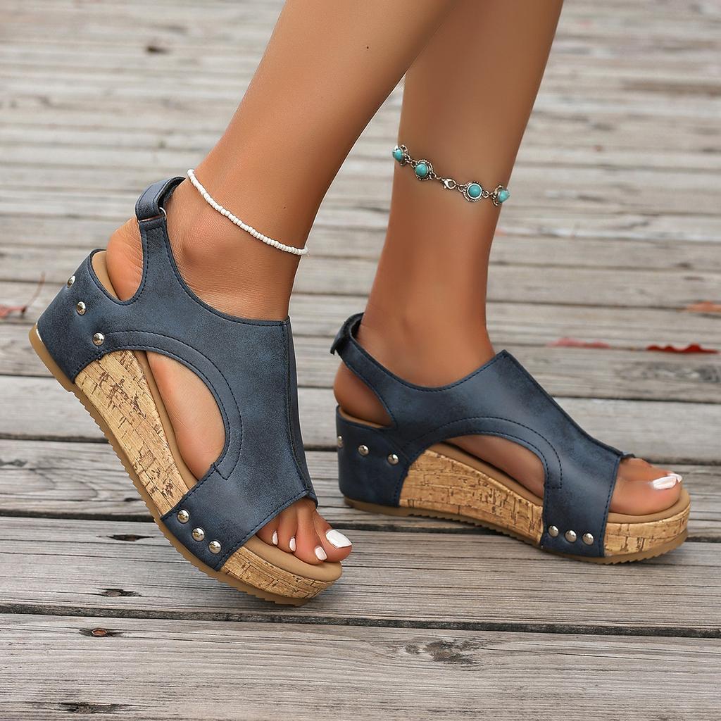 Plus Size Wedge Sandals Fall 2025 New Fishmouth Platform Heightened Side Space Sandals