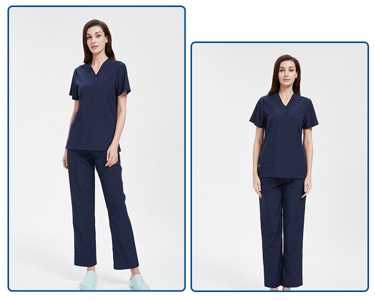 Elastic V-neck Doctor & Nurse Work Uniform - Washable Surgical Gown Suit Set.