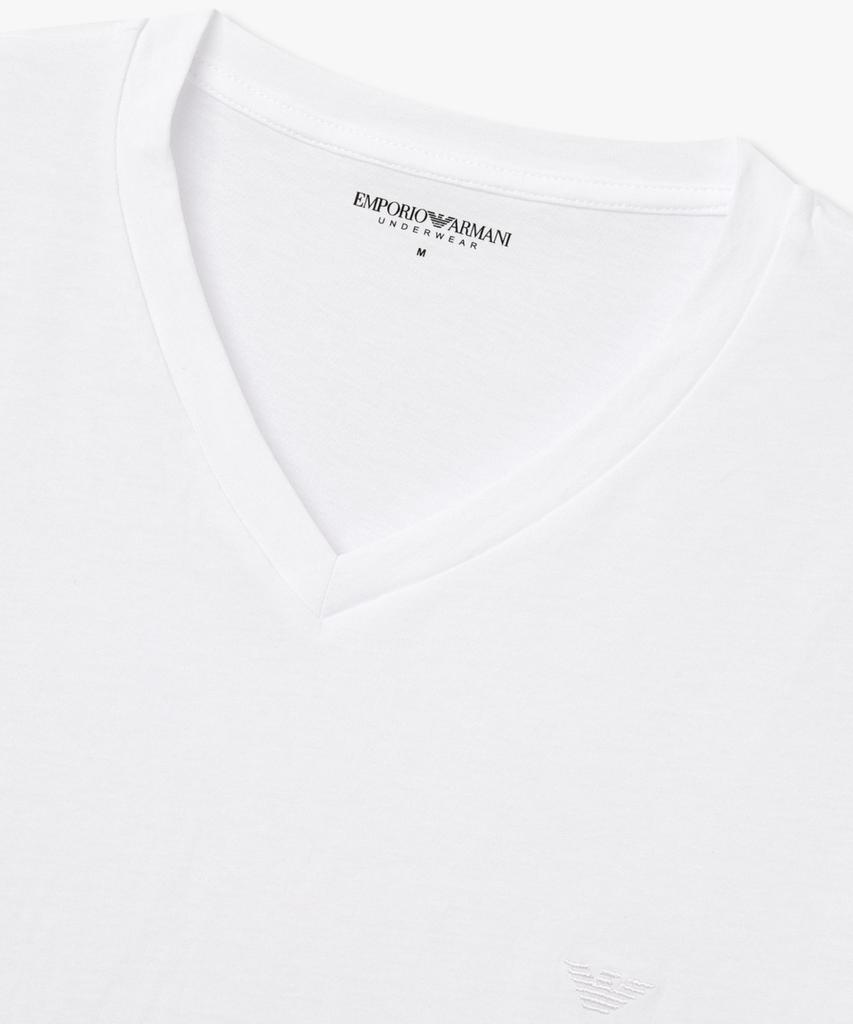 EMPORIO ARMANI UNDERWEAR Men'S V-Neck Cotton Lounge T-Shirt_White 0816135002
