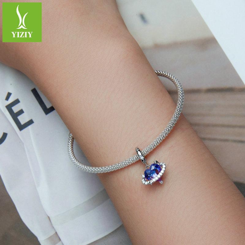 Court Style Love Bracelet Pendant 925 Sterling Silver, French Vintage Opal Susceptible Beads