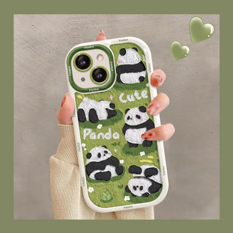Applicable To Huawei P60/50 Mobile Phone Case Mate40pro Women's Honor 90/80 Cute Oil Painting Panda