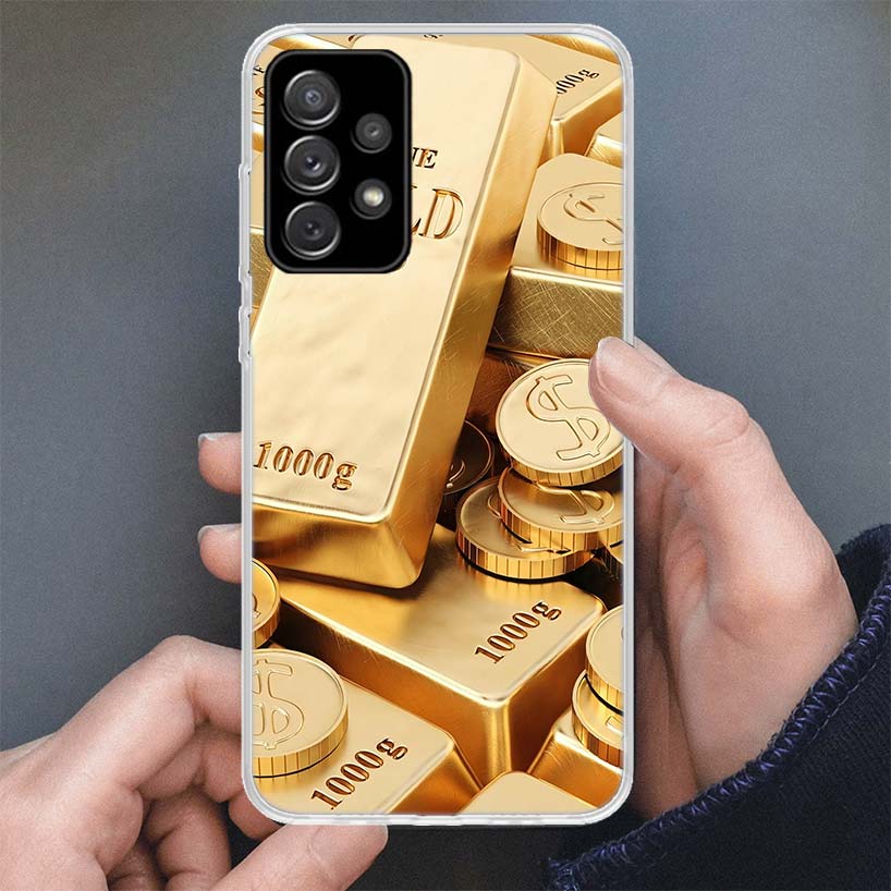Fine Gold Pattern Printing Phone Case For Samsung Galaxy A51 A50S A71 A70 A41 A31 A21S A10 A20E A30 A40 A6 A7 A8 + A9 Soft Shell