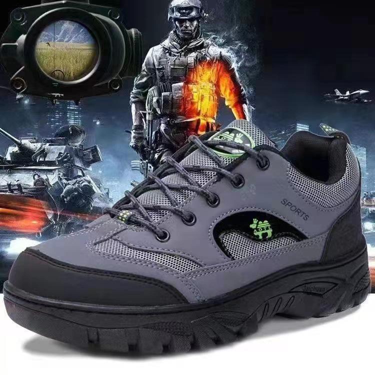 

Large size men s shoes outdoor mountaineering sports shoes spring and summer men s breathable shoes men s low-top tooling shoes 45 серый