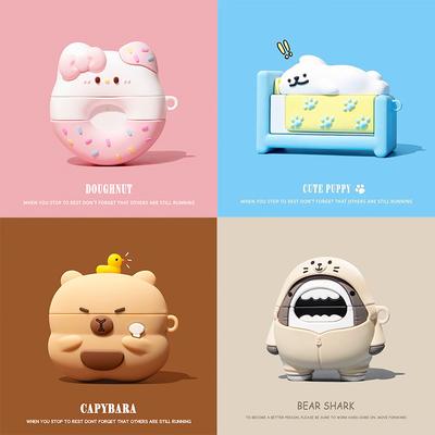 3D Stjerne Måne Deksel for AirPods 4 Etui Trådløs Øretelefon Ladeetui for AirPods Pro 2 Tegneserie Hodetelefonetui for AirPods 2