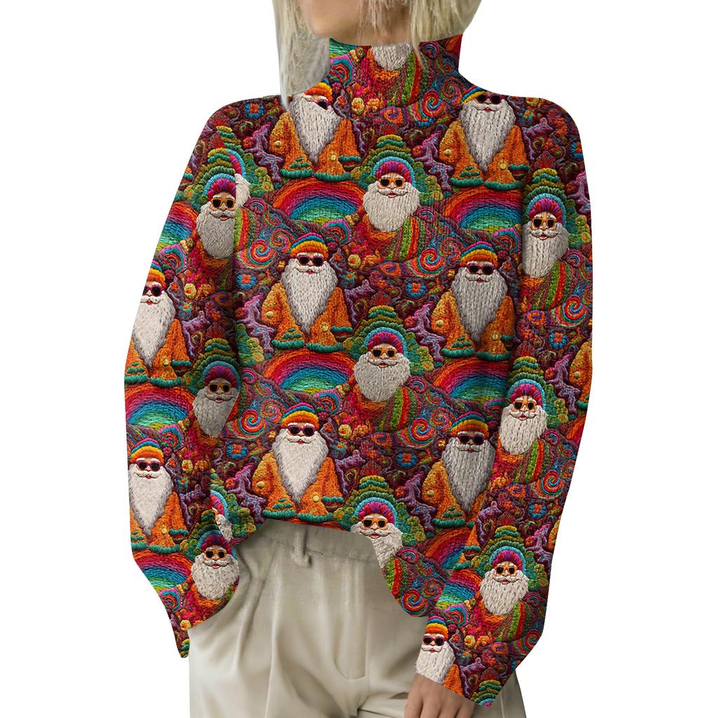 Christmas Sweatshirts For Women Knit Sweater Cute Shirt Fall Turtleneck Pullover Tops
