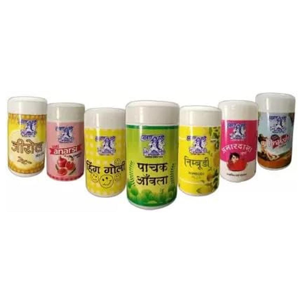 Hawaban Harde Digestive Combo Pack of 7 Traditional Indian Pachak Mukhwas Mix for After Meal Refreshing Tasty Digestion