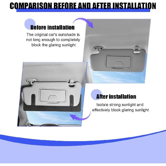 HZEL Car Sun Visor Extender, Anti Glare Vehicle Sunvisor Extension Shade Attachment For Safe Driving, Adjustable Auto Sunlight Blocker Accessories,