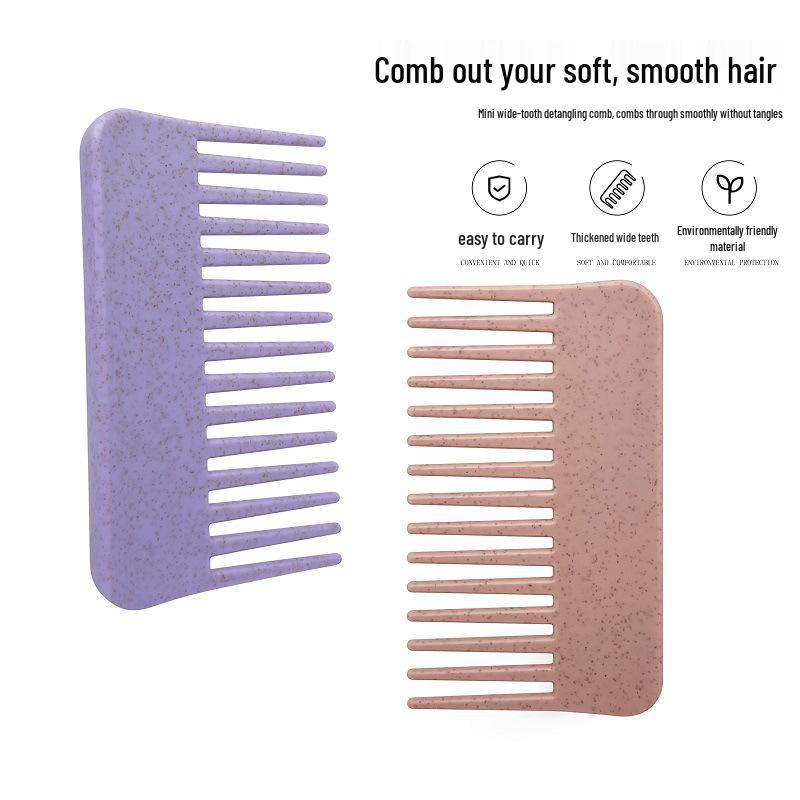 Wheat Straw Anti-Tangle Hair Comb for Straightening and Massaging, Suitable for Dry and Wet Shampooing, 2-in-1 Styling Flat Comb