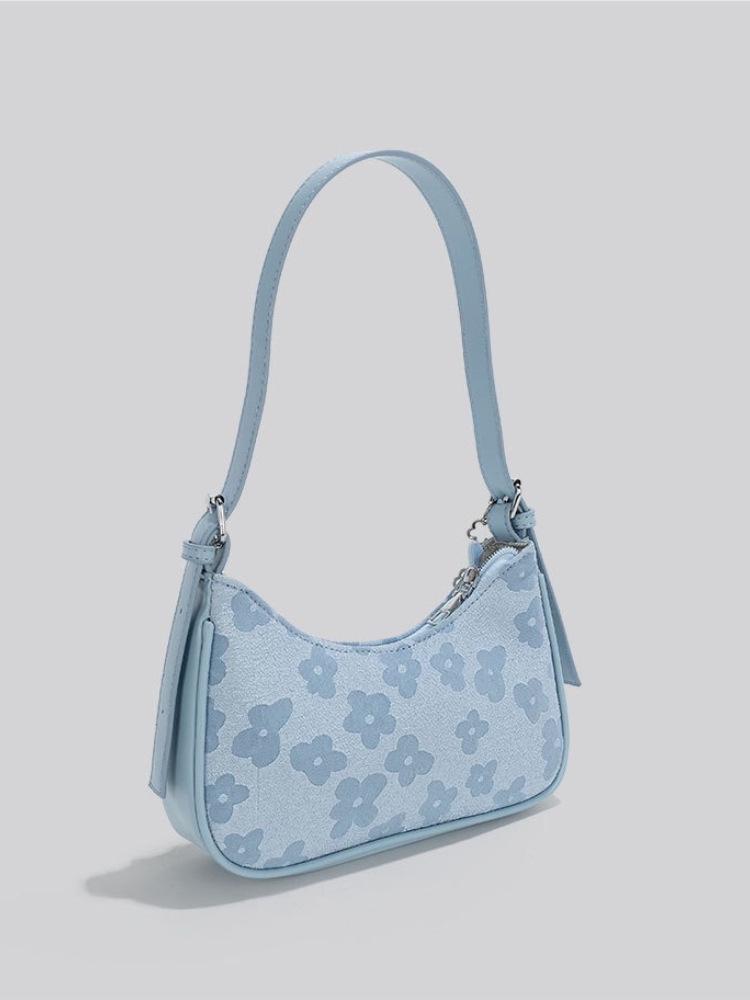 2026 Spring/Summer Trendy Canvas Print Handbag: Sweet Versatile Shoulder, Underarm, and Chain Crossbody Bag.