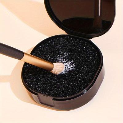 1Pcs Makeup Brush Cleaner Sponge Remover Color Off Makeup Brushes Cleaning Mat Box Powder Brush Washing Cosmetic Clean Tool