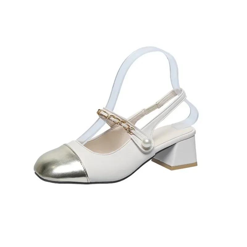 Summer Luxury Sandals Women's Comfortable Shoes Neutral High Heels Fashion Open Multi Color New Closed High Heels