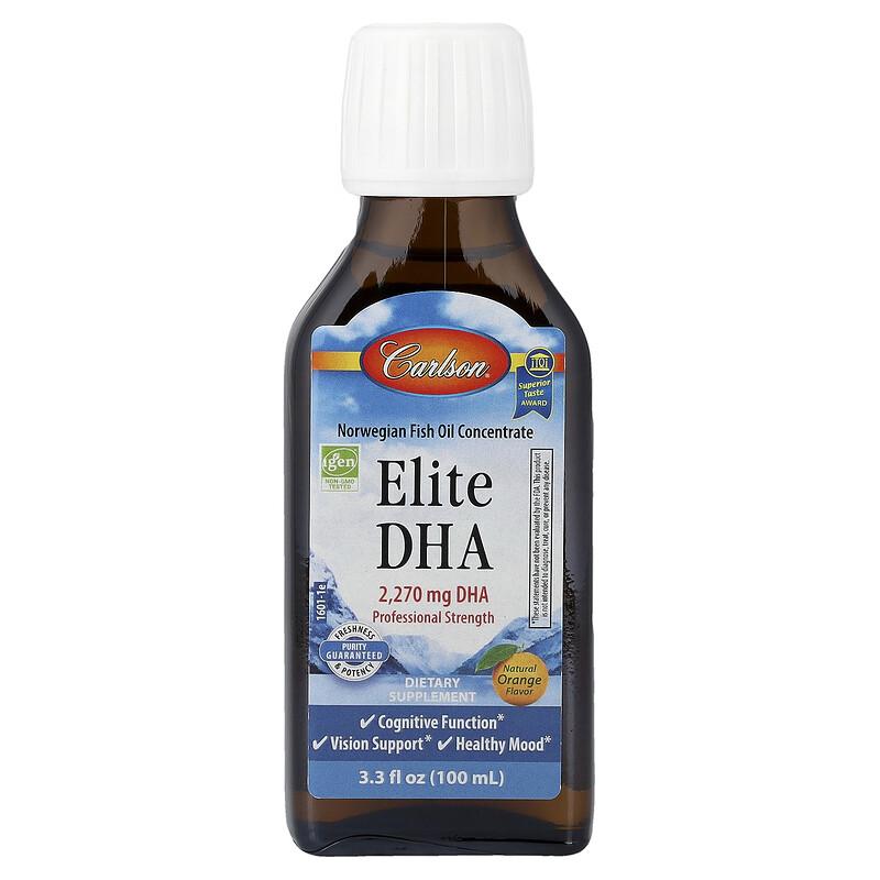Elite DHA, Natural Orange, 3.3 fl oz (100 ml)