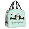 Dachshund Thermal Insulated Lunch Bag Women Badger Sausage the Wiener Dog Lunch Tote for Outdoor Camping Travel Storage Food Box
