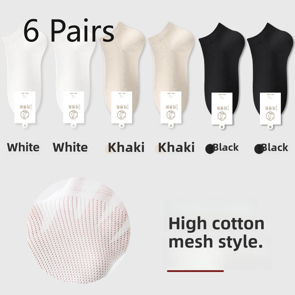 6 Pares Meias Femininas de Verão de Malha Ultrafinas Sem Costura Absorventes de Suor Calcanhar Que Não Desliza