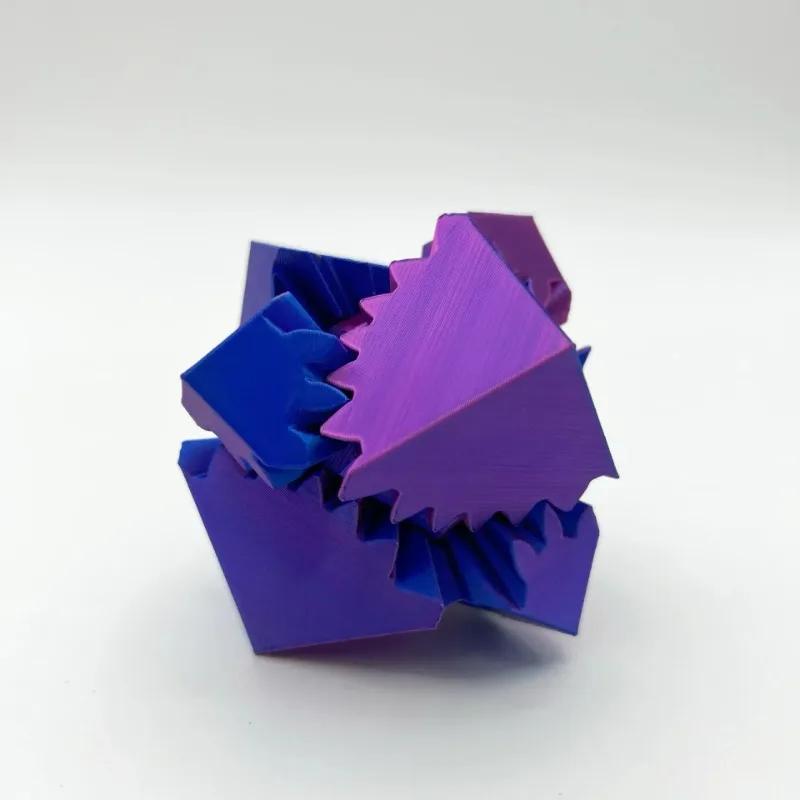 Desktop Decoration 3D Printed Cube Toys Gear Ball Stress Relief Cube Rotating Stress Relaxing Toys