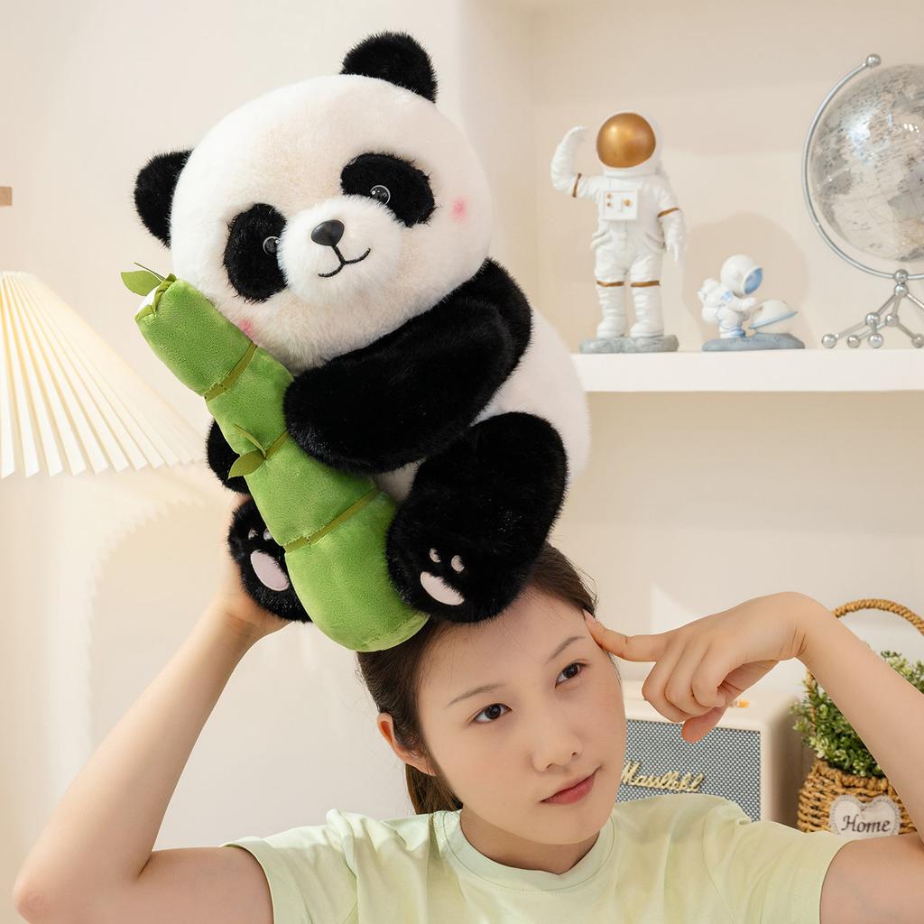 Mengmeng Hugging Bamboo Tiantian Panda Plush Toy Chengdu Zoo Tourist Souvenir Stump National Treasure Doll
