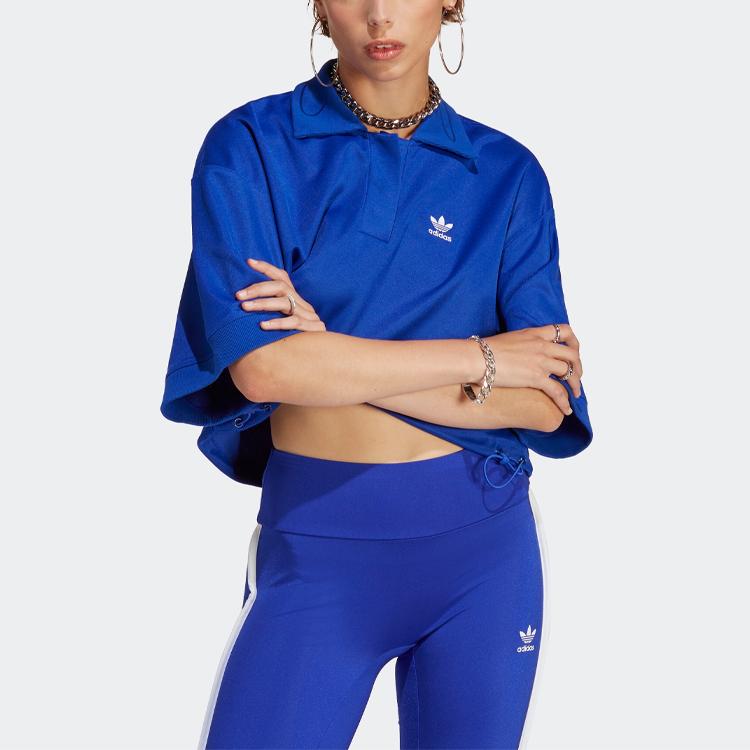 Adidas Originals SS23 Always Original Series Polo Shirt Women Tops Bright-Blue IC5587