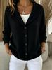 2026 Europäischer und Amerikanischer Damen Herbst/Winter Strickknopf-Revers-Pullover - Bestseller Unifarbener Stil