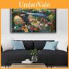 Beautiful Mermaid Princess Canvas Wall Art Cartoon Style Living Room Decor Flower Color