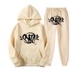 Set Felpa Streetwear Uomo Donna Outfit Casual Felpa con Grafica Stampata Syna Tuta