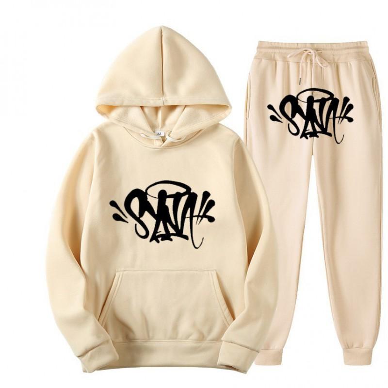 Set Felpa Streetwear Uomo Donna Outfit Casual Felpa con Grafica Stampata Syna Tuta