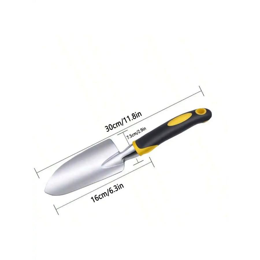 1pc/ Stainless Steel Gardening Shovel With Rubber Anti Slip Handle for Planting Excavating Weeding and Gardening Tools