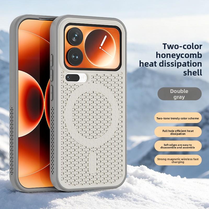 For Xiaomi Mi 17 Pro Max Case Hard Silicone Heat Dissipation Magnetic MagSafe Protect Back Cover For Xiaomi Mi 17 15 14Pro Shell