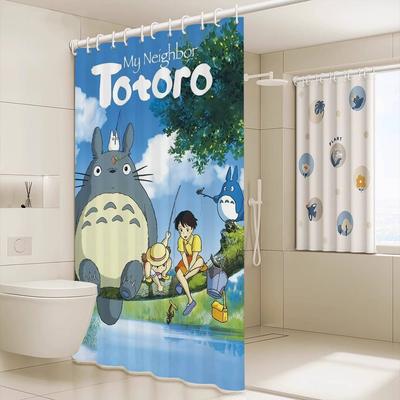 Mon N-Voisin T-TotoroS Rideau de Douche Dessin Animé Été Plage Salle de Bain Décoratif Rideau de Douche, Imperméable