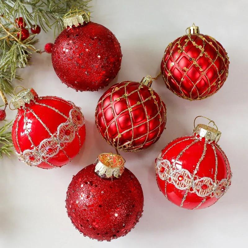 8cm 9pcs Christmas Balls Painted Special-shaped Xmas Decorative Hanging Ornaments Luxury Party Christmas Spheres Pendant 1116