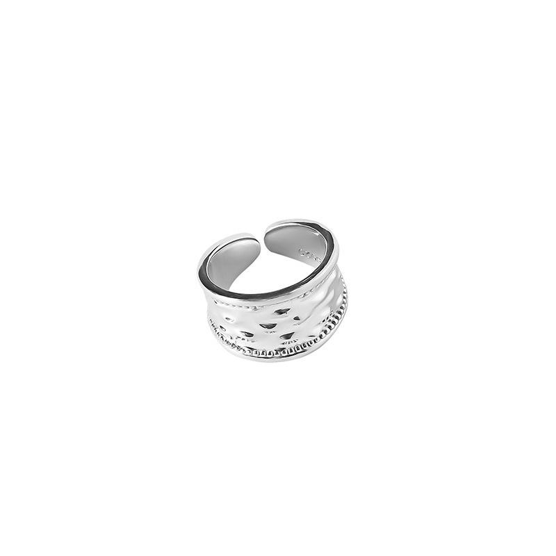 Korean Fashionable 925 Silver Open Ring For Women With Unique Wave Pattern