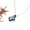 925 silver ring earrings pendant necklace natural sky blue Topaz real gemstone fine jewelry set for women's Daily and party wear