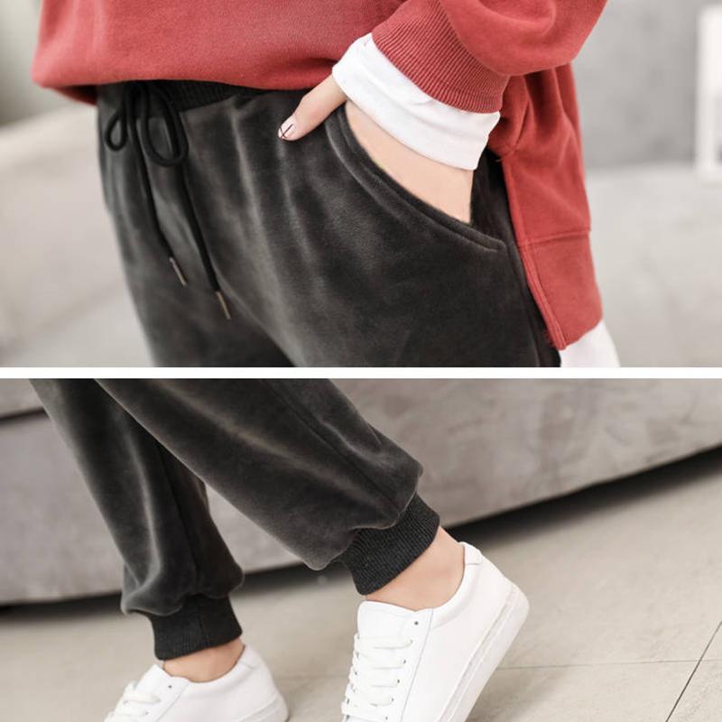 Winter Women Cotton Thickening Lamb Hair Warm Sweatpants Casual Comfy Sweatpants Leisure Trousers Pants