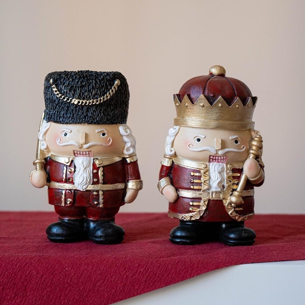 Cartoon Christmas Resin Nutcracker Hand Painting Standing Nutcracker Soldier Ornament Handcrafted Pendant Christmas Figurine