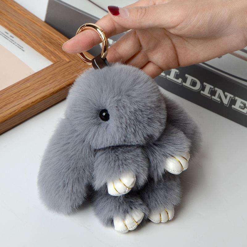 Multiple Colors Cute Soft Plush Rabbit Keychain Portable Fluffy Rabbit Pendant For Purse/Backpack Cute Gift For Kids & Girls