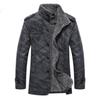 Winter Coat Men Jackets PU Casual Stand Collar Thick Warm Velvet Windbreaker Coat