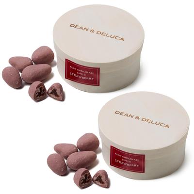 DEAN & DELUCA Ruby-Schokolade-überzogene halbtrockene Erdbeeren (2er Set)