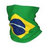 Custom Brazil Flag Bandana Neck Warmer Men Women Winter Ski Tube Scarf Gaiter  Face Cover