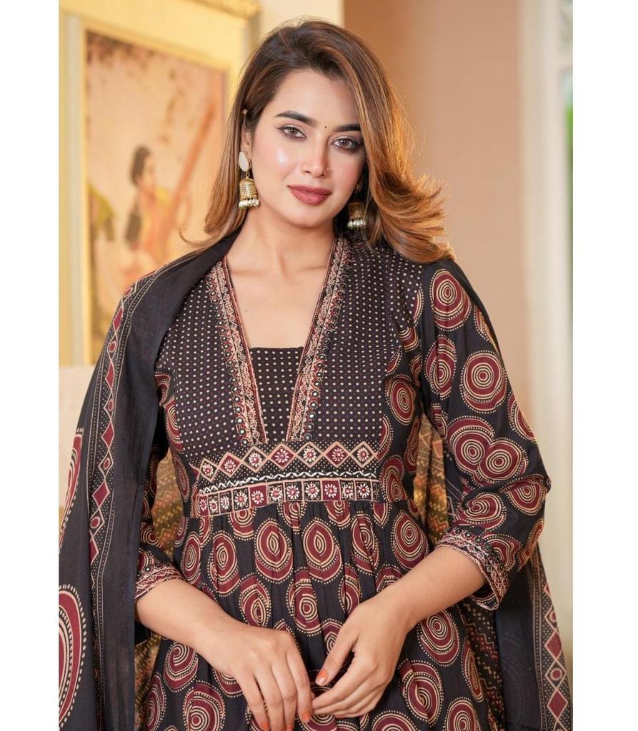 Indian Designer Cotton Kurta Pant Dupatta Set Women Bollywood Top Tunic Kurti Salwar Suit