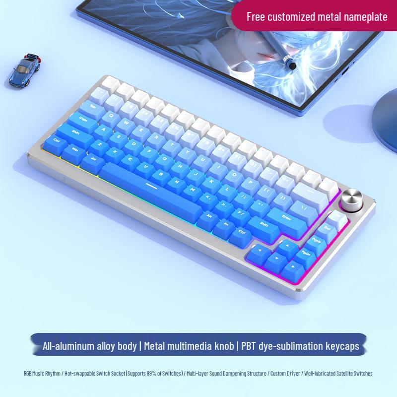 83-Key Aluminum RGB Wired Custom Mechanical Keyboard for Gaming and Office