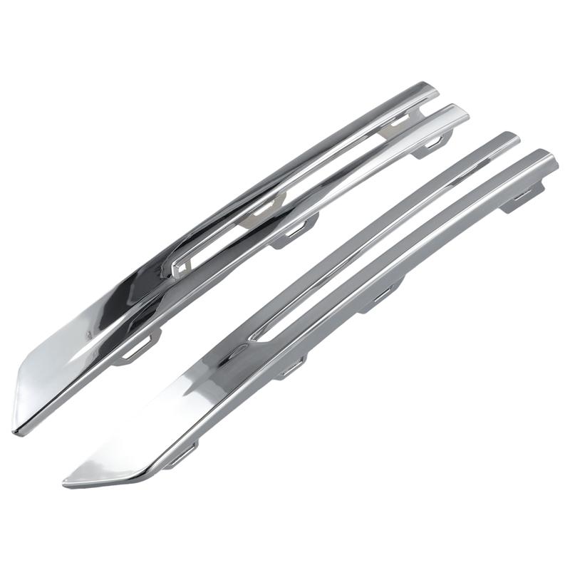 A16P-Car Front Bumper Fog Lamp Grille Bright Strip Chrome Plated 32234952 32234953 For Volvo XC60