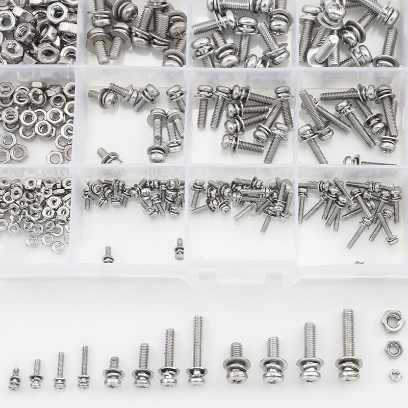 304 Stainless Steel Semicircular Head Machine Screw Set with Cross Slot Pan Head