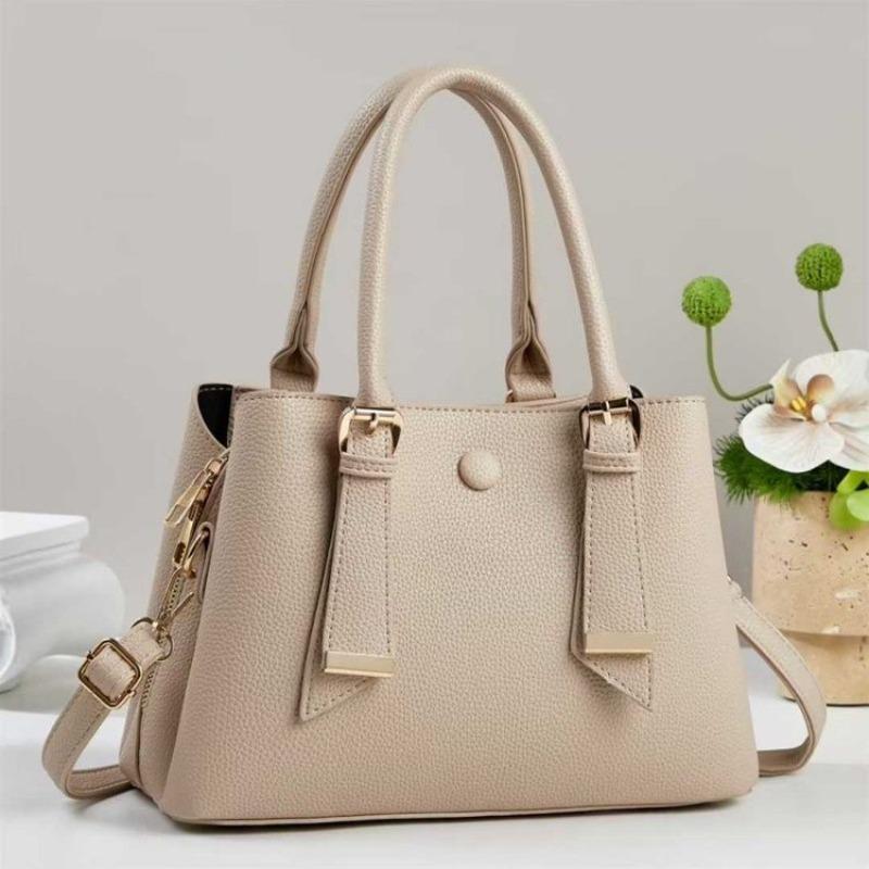 Simple Women's Handbag, Solid Color, Large Capacity Women's Shoulder Bag, Multi Compartment Storage Suitable for Women's Holiday Gifts