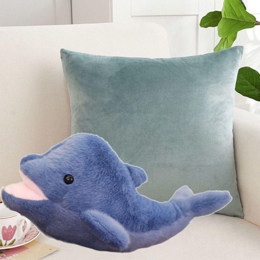 Fluffy Simulation Dolphin Plush Toy PP Cotton Plush Stuffed Whale Toys Home Decor
