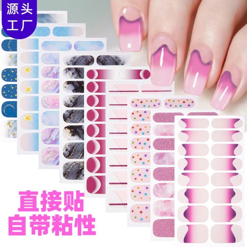 Gradient Nails Polish Sticker French Tip Gels Nail Strips Nails Polish Wraps Glossy Gels Nail Sticker Manicures Sticker