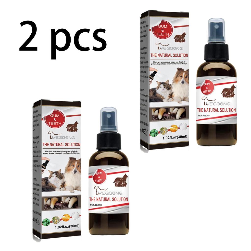 Yegbong Pet Dental Cleaning Spray, Cat and Dog Teeth Cleaner and Deodorizer, Removes Bad Breath and Freshens Breath for Cats and Dogs, 30ml/box