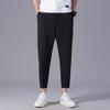 Summer Ice Silk Crop Pants Men's Elastic Casual Edition Loose and Quick Drying Sports Large Crop Pants