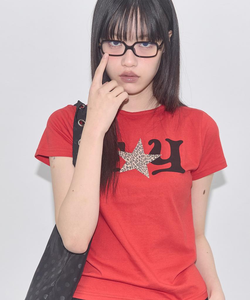 FANCY CLUB Fy Leopard Tee (Red) F25Qb100