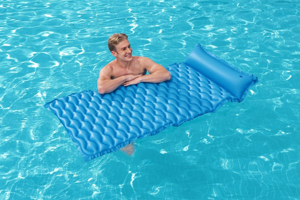 Bestway Rangs 155 X 77cm Floating for the Sea or Pool Roll-Up Mat, Blue, (44020)
