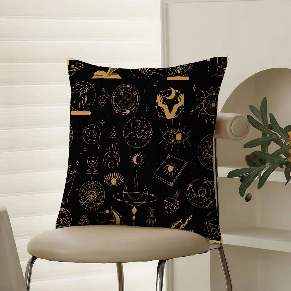 Traditionelles Eid Eid Symbol Druck Kissenbezug Komfort Sofa Bett Seidig elegant Unsichtbarer Reißverschluss Dekorative Kissenhülle