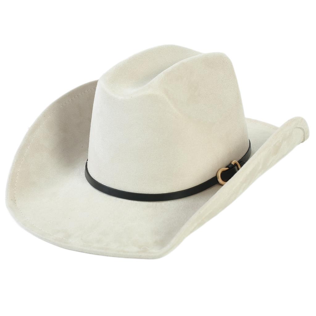Popolare cappello western da cowboy in camoscio stile europeo e americano per uomo e donna, semplice e alla moda, a tesa larga, cappello jazz